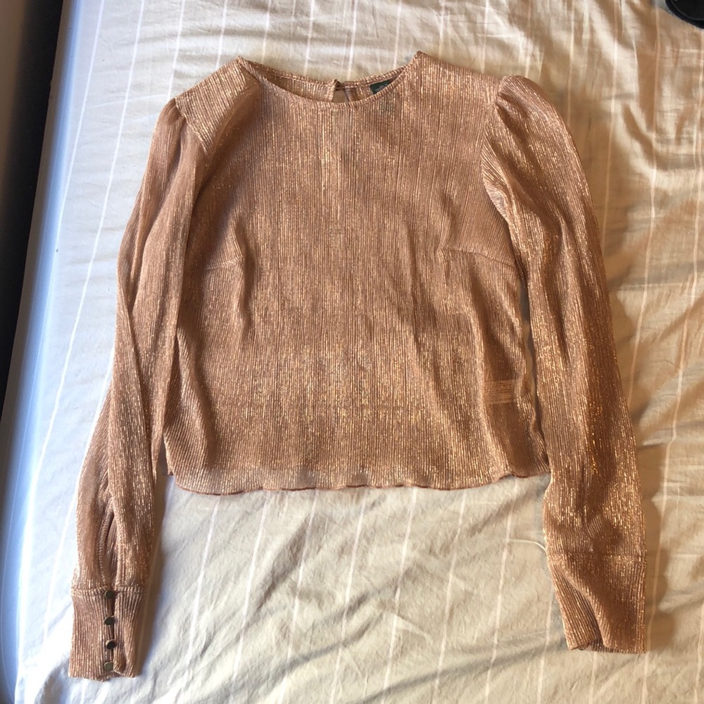 Small Shimmery pink/ gold blouse from “wild fable”